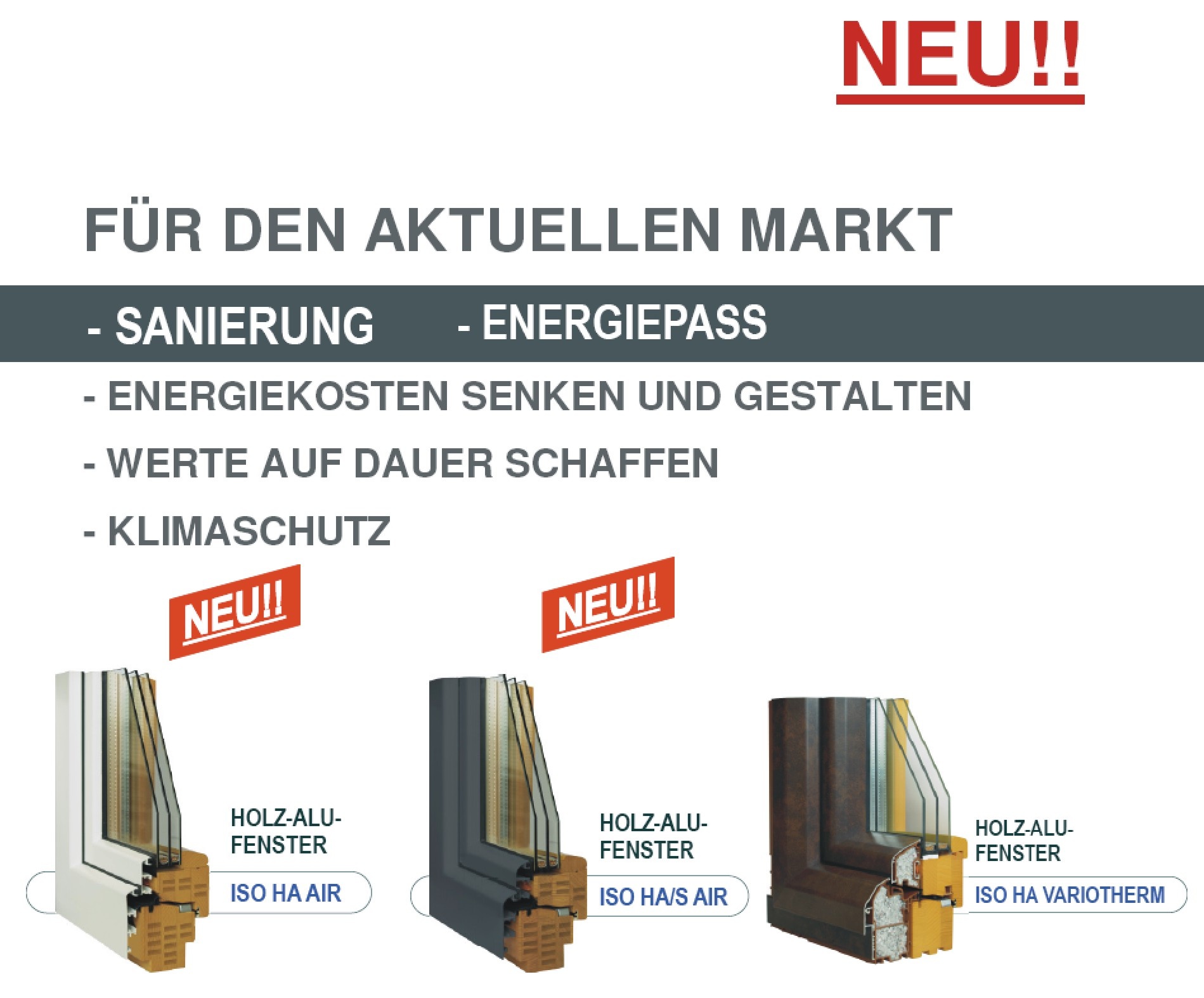 Detailansicht verschiedener Fensterprofile und Beschlagsysteme für optimale Funktionalität